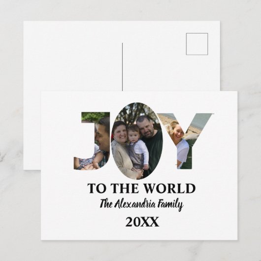 Aangepaste moderne 3 fotocollage-vreugde voor de w briefkaart (Voorkant / Achterkant)