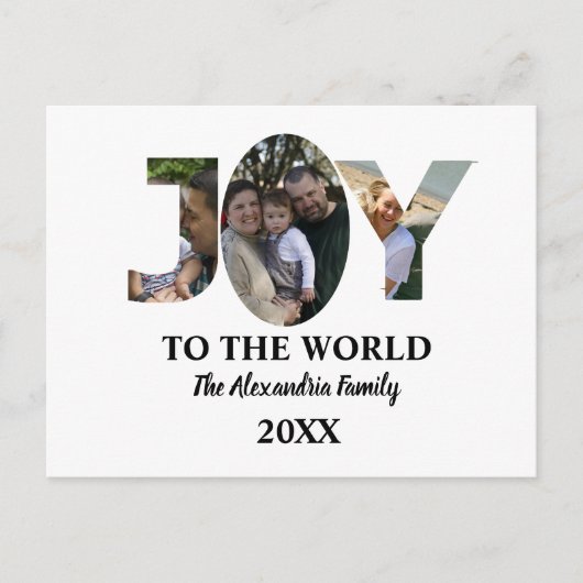 Aangepaste moderne 3 fotocollage-vreugde voor de w briefkaart (Voorkant)