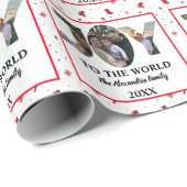 Aangepaste moderne 3 fotocollage-vreugde voor de w cadeaupapier (Rol Hoek)