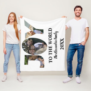 Aangepaste moderne 3 fotocollage-vreugde voor de w fleece deken