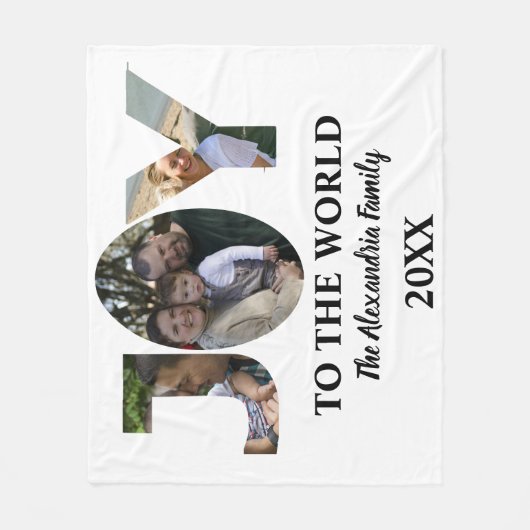 Aangepaste moderne 3 fotocollage-vreugde voor de w fleece deken (Voorkant)