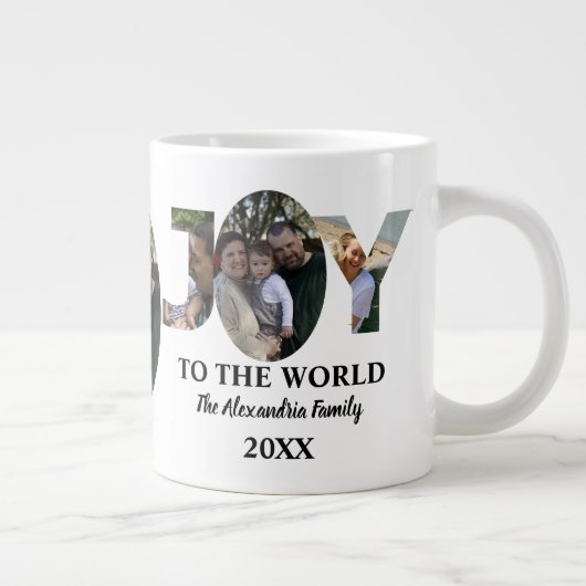 Aangepaste moderne 3 fotocollage-vreugde voor de w grote koffiekop (Rechts)