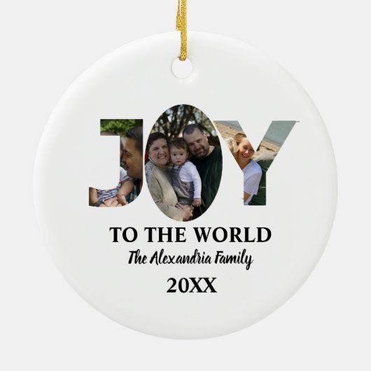 Aangepaste moderne 3 fotocollage-vreugde voor de w keramisch ornament (Achterkant)