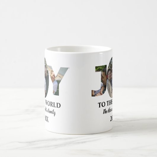 Aangepaste moderne 3 fotocollage-vreugde voor de w koffiemok (Center)