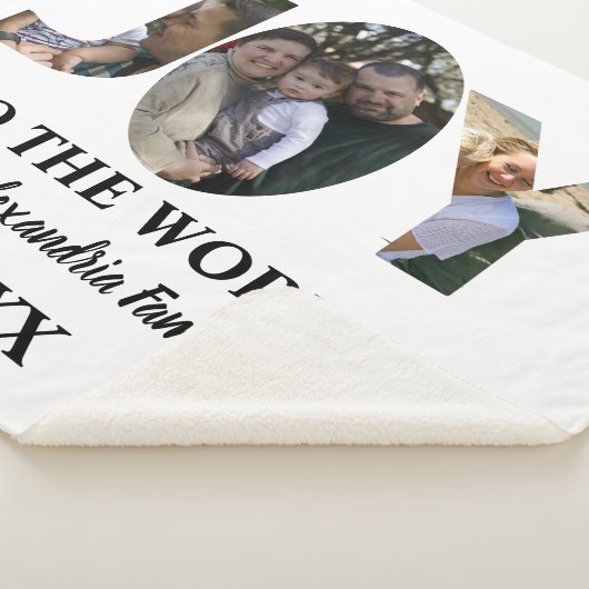 Aangepaste moderne 3 fotocollage-vreugde voor de w sherpa deken (3/4)