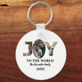 Aangepaste moderne 3 fotocollage-vreugde voor de w sleutelhanger (Voorkant)