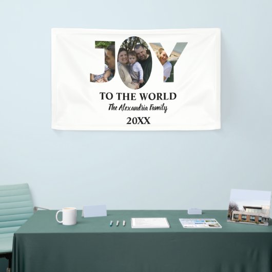 Aangepaste moderne 3 fotocollage-vreugde voor de w spandoek (Beurs)