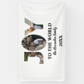 Aangepaste moderne 3 fotocollage-vreugde voor de w spandoek (Verticaal)