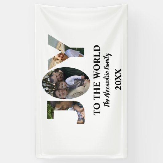 Aangepaste moderne 3 fotocollage-vreugde voor de w spandoek (Verticaal)