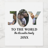 Aangepaste moderne 3 fotocollage-vreugde voor de w wijn etiket (Enkel label)