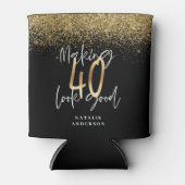 Aangepaste moderne 40e verjaardag zwart-gouden ker blikjeskoeler (Voorkant)