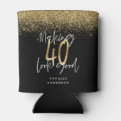 Aangepaste moderne 40e verjaardag zwart-gouden ker blikjeskoeler (Achterkant)