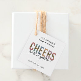 Aangepaste moderne 60e geboortedag-luipaard bedankjes labels