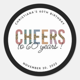 Aangepaste moderne 60e verjaardag van de Leopard v Ronde Sticker