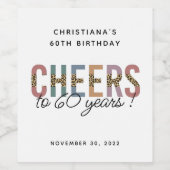 Aangepaste moderne 60e verjaardag van de Leopard v Wijn Etiket (Enkel label)