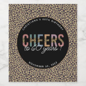 Aangepaste moderne 60e verjaardag van de Leopard v Wijn Etiket (Enkel label)