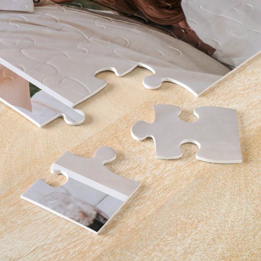 Aangepaste moderne 6-foto collage bruiloft paar legpuzzel (Zijkant)