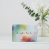 Aangepaste moderne Abstracte art elegante Sjabloon Visitekaartje (Staand voorkant)