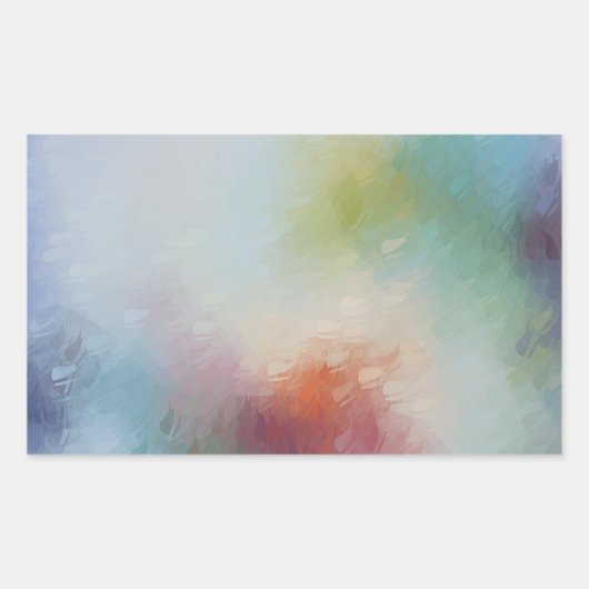 Aangepaste moderne abstracte kunst kleurrijke lege rechthoekige sticker (Voorkant)