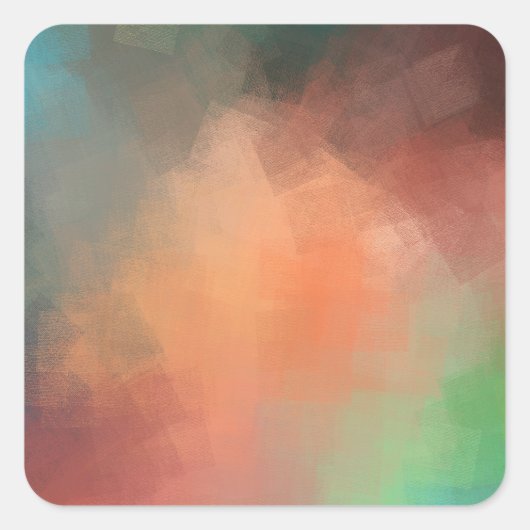 Aangepaste moderne abstracte kunst lege sjabloon vierkante sticker (Voorkant)