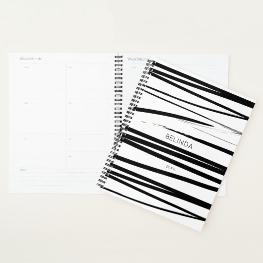 Aangepaste moderne Abstracte kunst met zwarte en w Planner (Display)