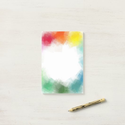 Aangepaste moderne Abstracte kunst regenboog kleur Post-it® Notes (Op bureau)