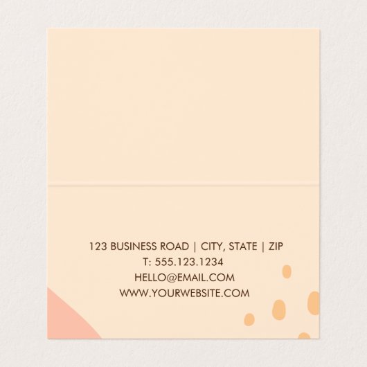 Aangepaste moderne Abstracte roze pasta-ronde roze Visitekaartje (Binnenkant ongevouwen)