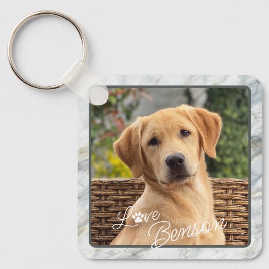 Aangepaste moderne afbeelding Liefde Poot Hart Cit Sleutelhanger (Voorkant)