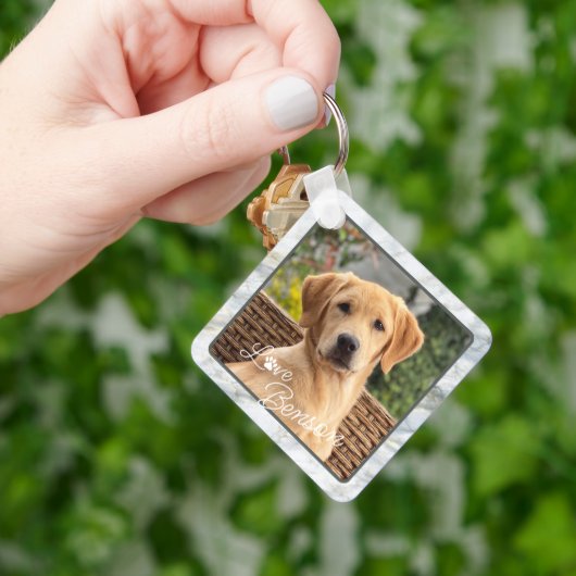 Aangepaste moderne afbeelding Liefde Poot Hart Cit Sleutelhanger (Hand)