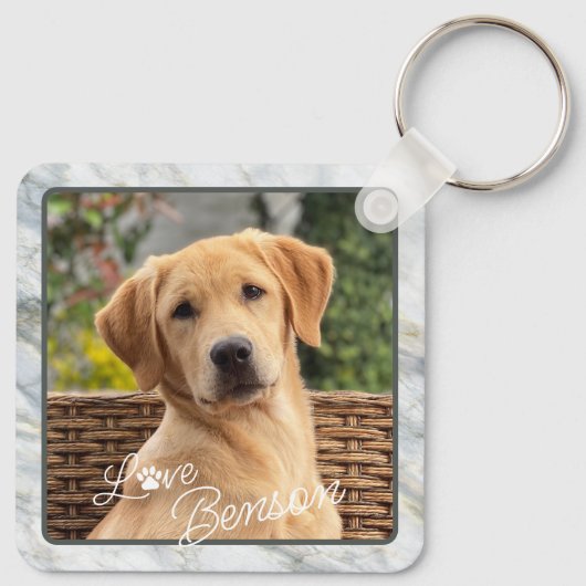 Aangepaste moderne afbeelding Liefde Poot Hart Cit Sleutelhanger (Achterkant)