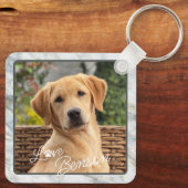 Aangepaste moderne Afbeelding liefdespoottekst Sleutelhanger (Achterkant)