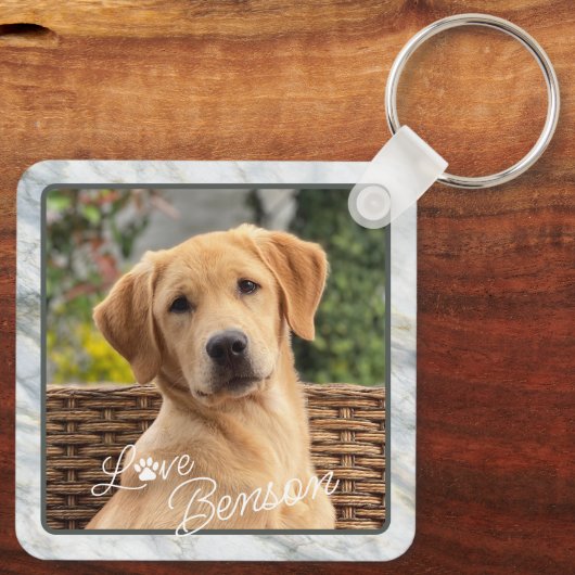 Aangepaste moderne Afbeelding liefdespoottekst Sleutelhanger (Achterkant)