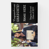 Aangepaste moderne afstudeerfoto, zwart-wit spandoek (Verticaal)