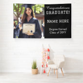 Aangepaste moderne afstudeerfoto, zwart-wit spandoek (Insitu)