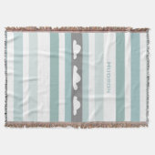 Aangepaste moderne Aqua Striped Clouds Deken (Voorkant)
