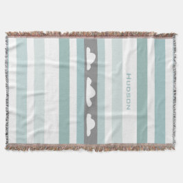 Aangepaste moderne Aqua Striped Clouds Deken