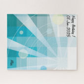 Aangepaste moderne artistieke geometrie blauw legpuzzel (Horizontaal)