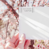 Aangepaste moderne B & W geometrische patroon reto Etiket