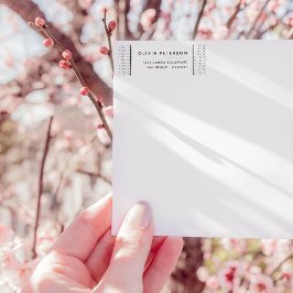 Aangepaste moderne B & W geometrische patroon reto Etiket