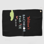 Aangepaste Moderne Bachelor Par-t-shirt Golfer Naa Golfhanddoek (Horizontaal)