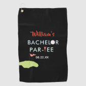 Aangepaste Moderne Bachelor Par-t-shirt Golfer Naa Golfhanddoek (Voorkant)