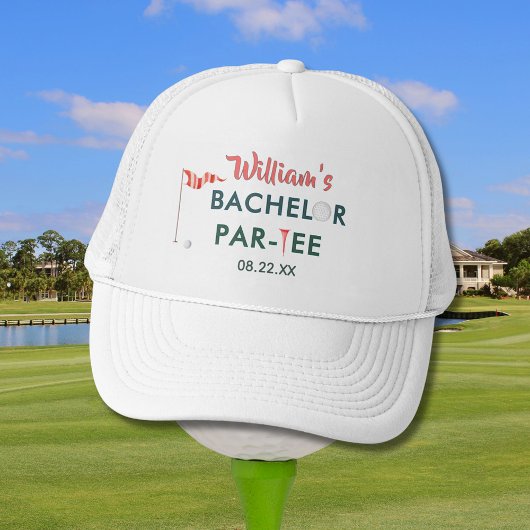 Aangepaste Moderne Bachelor Par-t-shirt Golfer Naa Trucker Pet