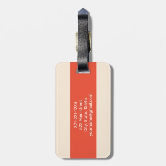 Aangepaste moderne bagagelabels voor het reizen va (Achterkant verticaal)