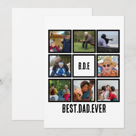 Aangepaste moderne BDE Beste papa ooit 8 foto coll Feestdagenkaart (Voorkant / Achterkant)
