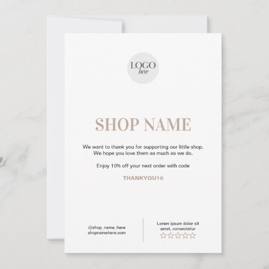 Aangepaste moderne bedankkaart voor winkeleigenare (Voorkant)