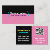Aangepaste moderne bedrijfsnaam (QR-code) Zwart &  Visitekaartje (Voorkant / Achterkant)