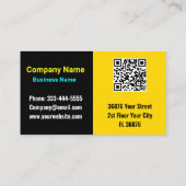 Aangepaste moderne bedrijfsnaam (qr-code) Zwart &  Visitekaartje (Achterkant)