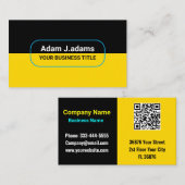 Aangepaste moderne bedrijfsnaam (qr-code) Zwart &  Visitekaartje (Voorkant / Achterkant)