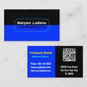 Aangepaste moderne bedrijfsnaam (QR-code) Zwart &  Visitekaartje (Voorkant / Achterkant)