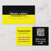 Aangepaste moderne bedrijfsnaam (QRcode) Zwart Gee Visitekaartje (Voorkant / Achterkant)